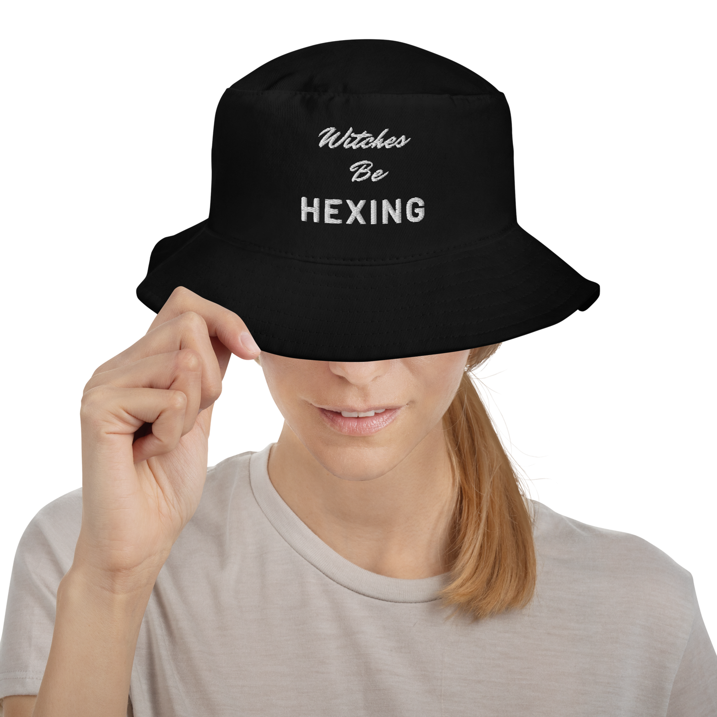 Embroidered Bucket Hat - Witches Be Hexing