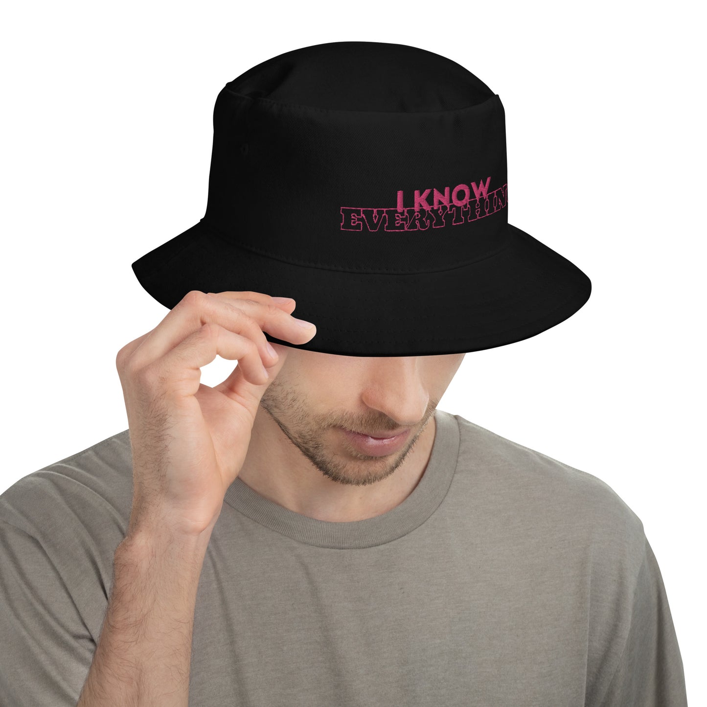 Embroidered Bucket Hat - "I Know Everything"