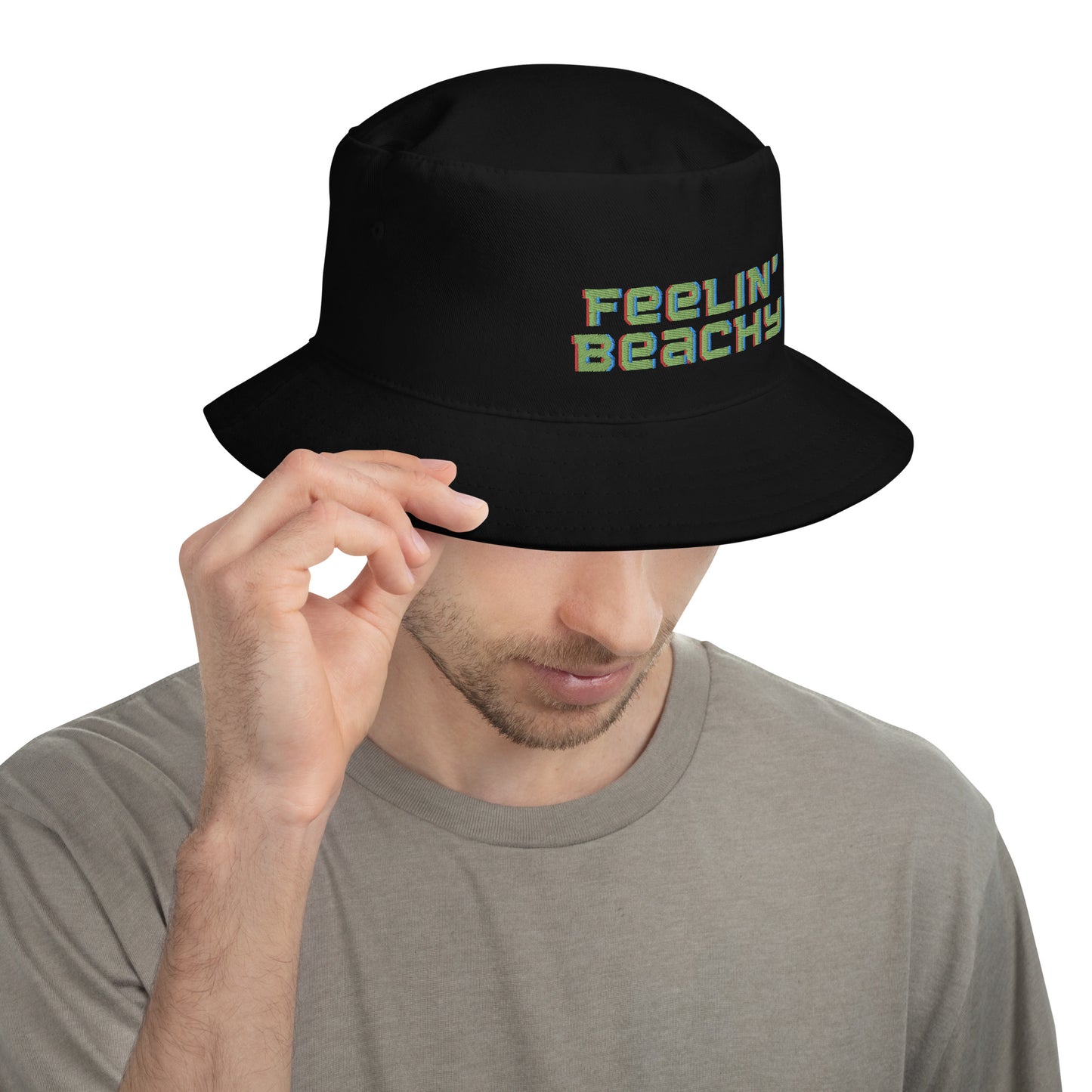 Embroidered Bucket Hat - "Feelin' Beachy