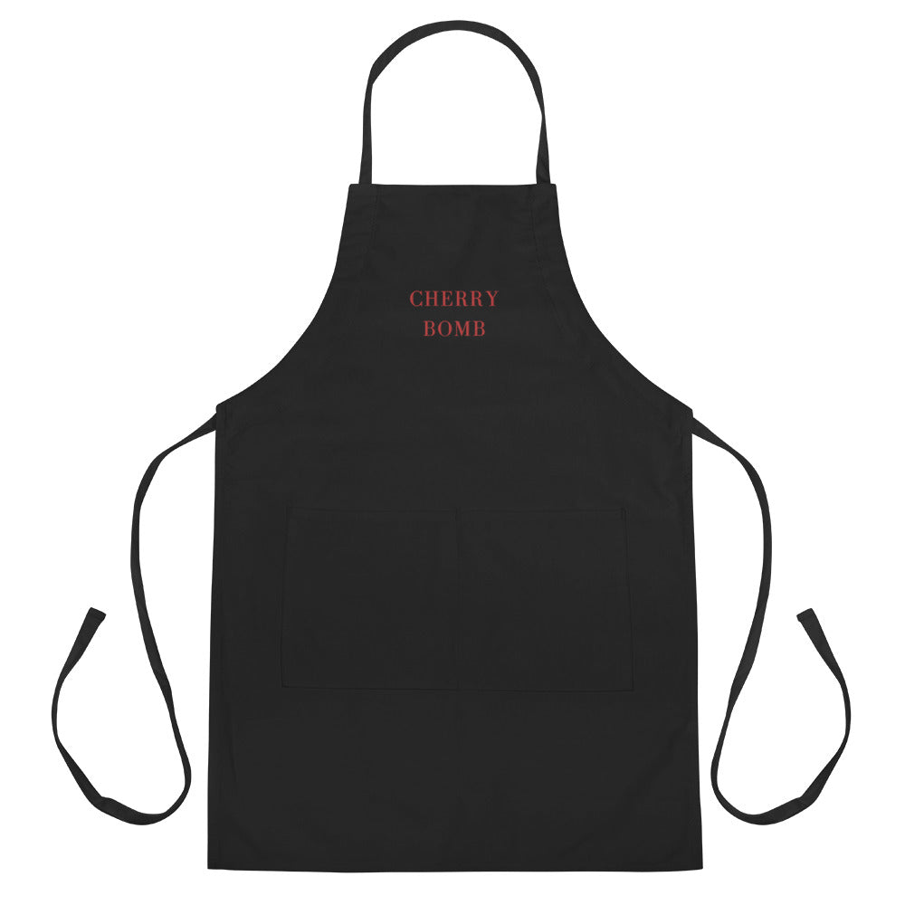 Embroidered Apron - "Cherry Bomb"