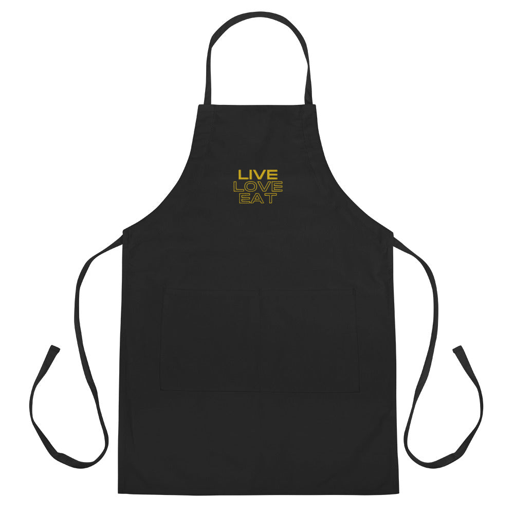 Embroidered Apron, Live Love Eat, Kitchen Gift, Chef Apron, Home Cook Apron, Home Cook Gift, New Home Gift, Mom Kitchen Gift, Unique Gift