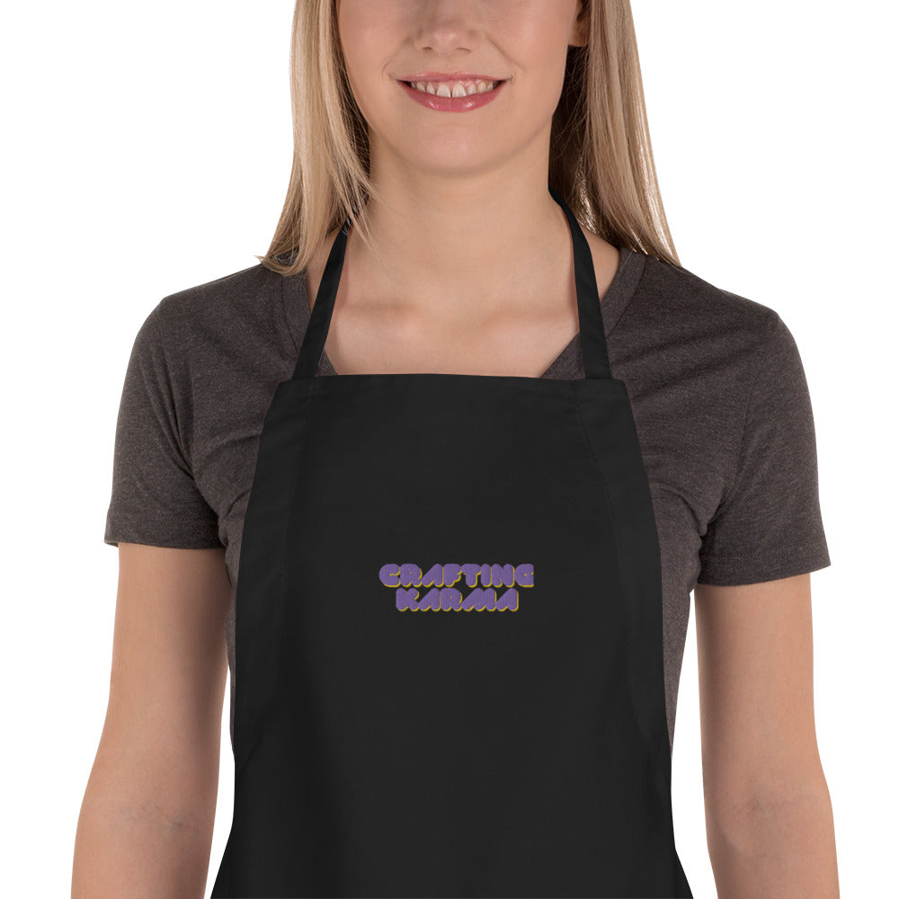 Embroidered Apron - "Crafting Karma"