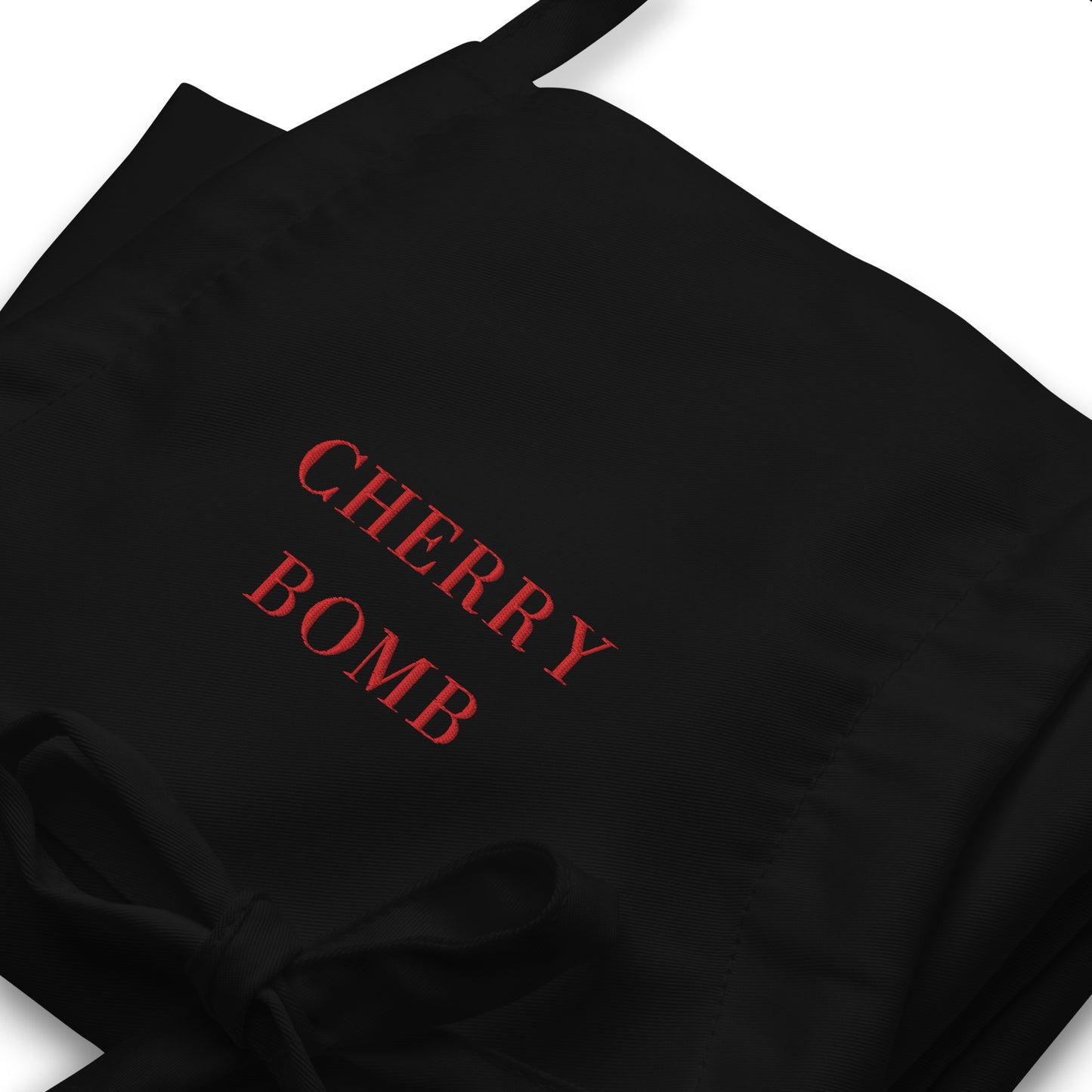 Embroidered Apron - "Cherry Bomb"