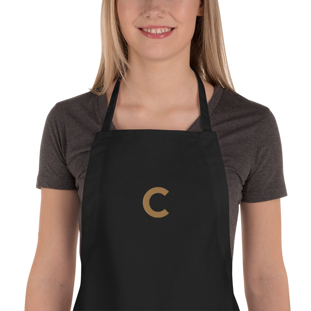 Embroidered Apron - Letter Initial "C"