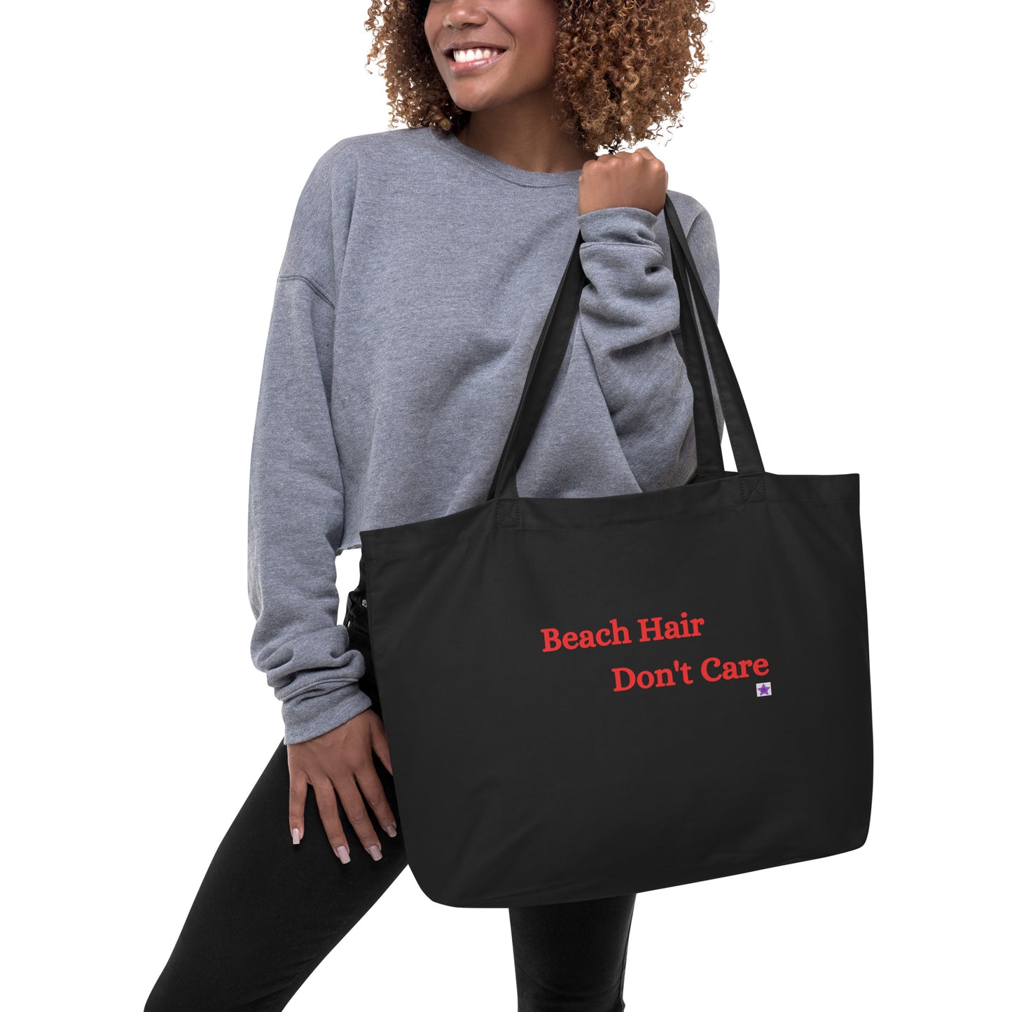 Large Eco Tote Bag - Beach Hair Don't Care