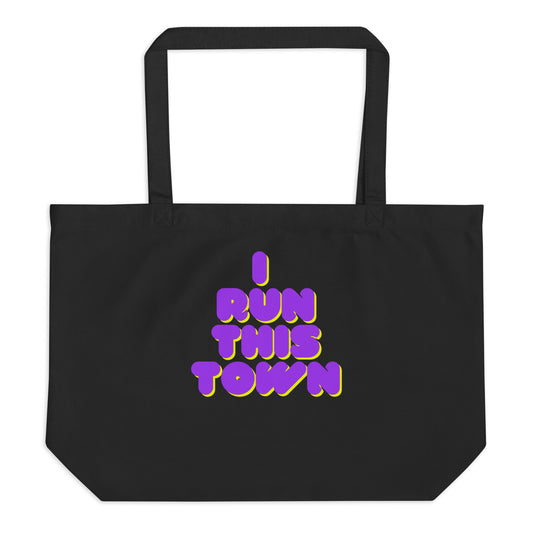 Large Eco Tote Bag, I Run This Town, Angsty Tote Bag, Attitude Tote Bag, Eco Book Tote, Eco Market Tote, Festival Tote Bag, WFH Tote Bag