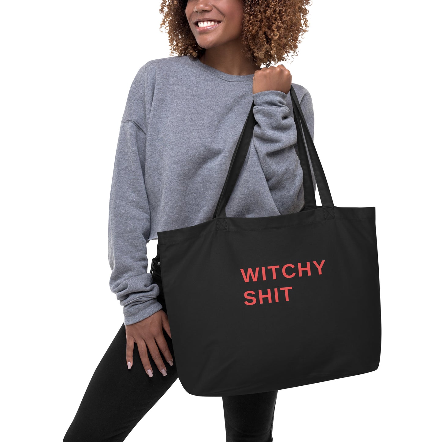 Large Eco Tote Bag - "Witchy Shit"