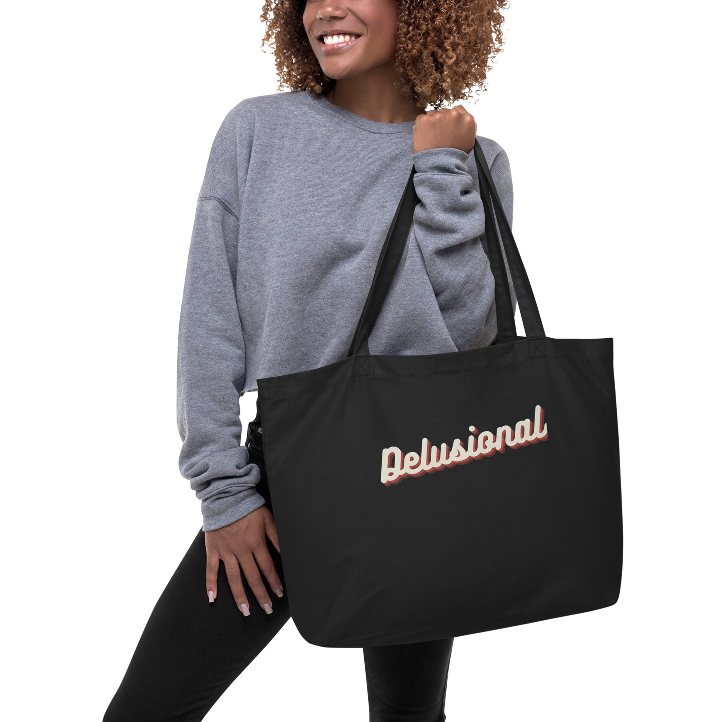 Large Eco Tote Bag - "Delusional"