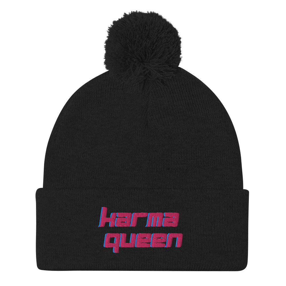 Pom Pom Beanie - "Karma Queen"