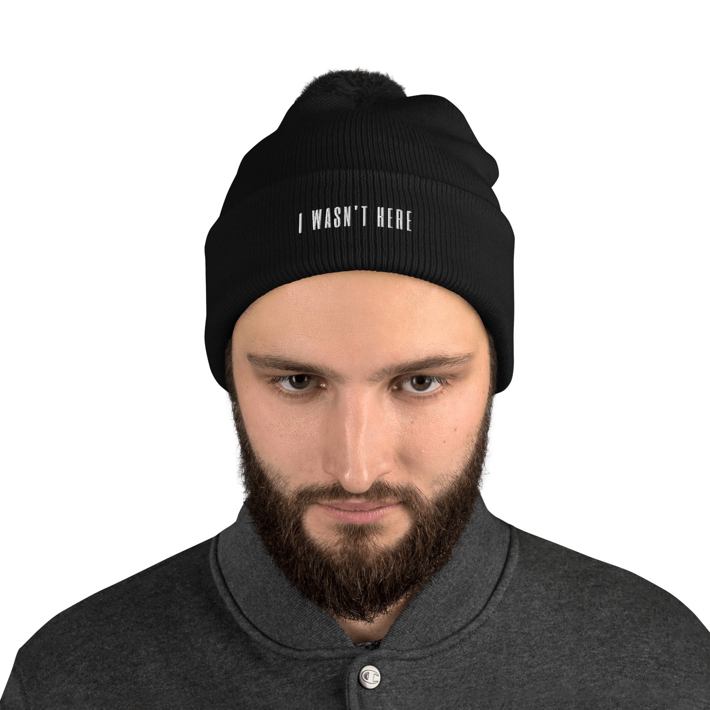 Pom Pom Beanie - "I Wasn't Here"