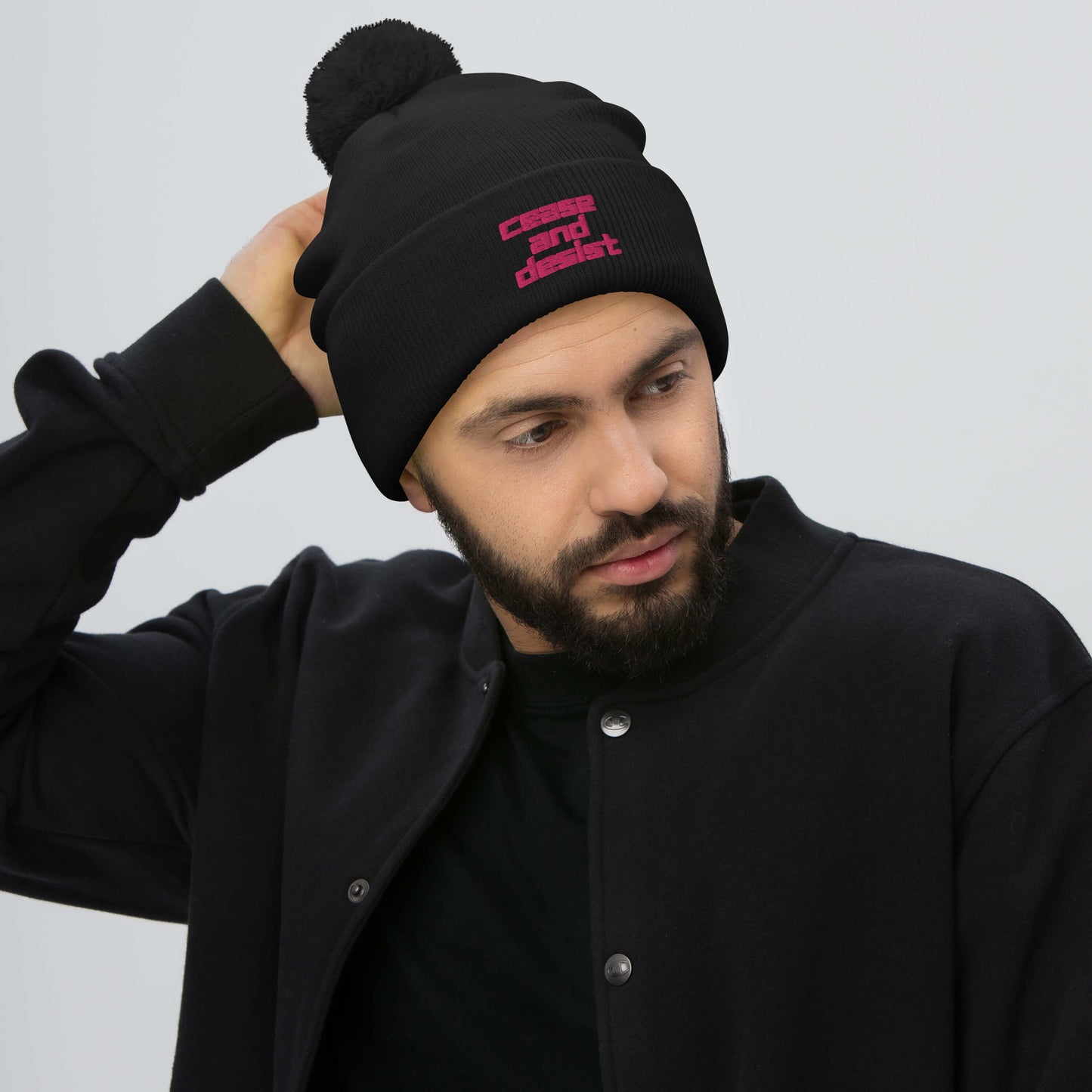 Pom Pom Beanie - "Cease and Desist",