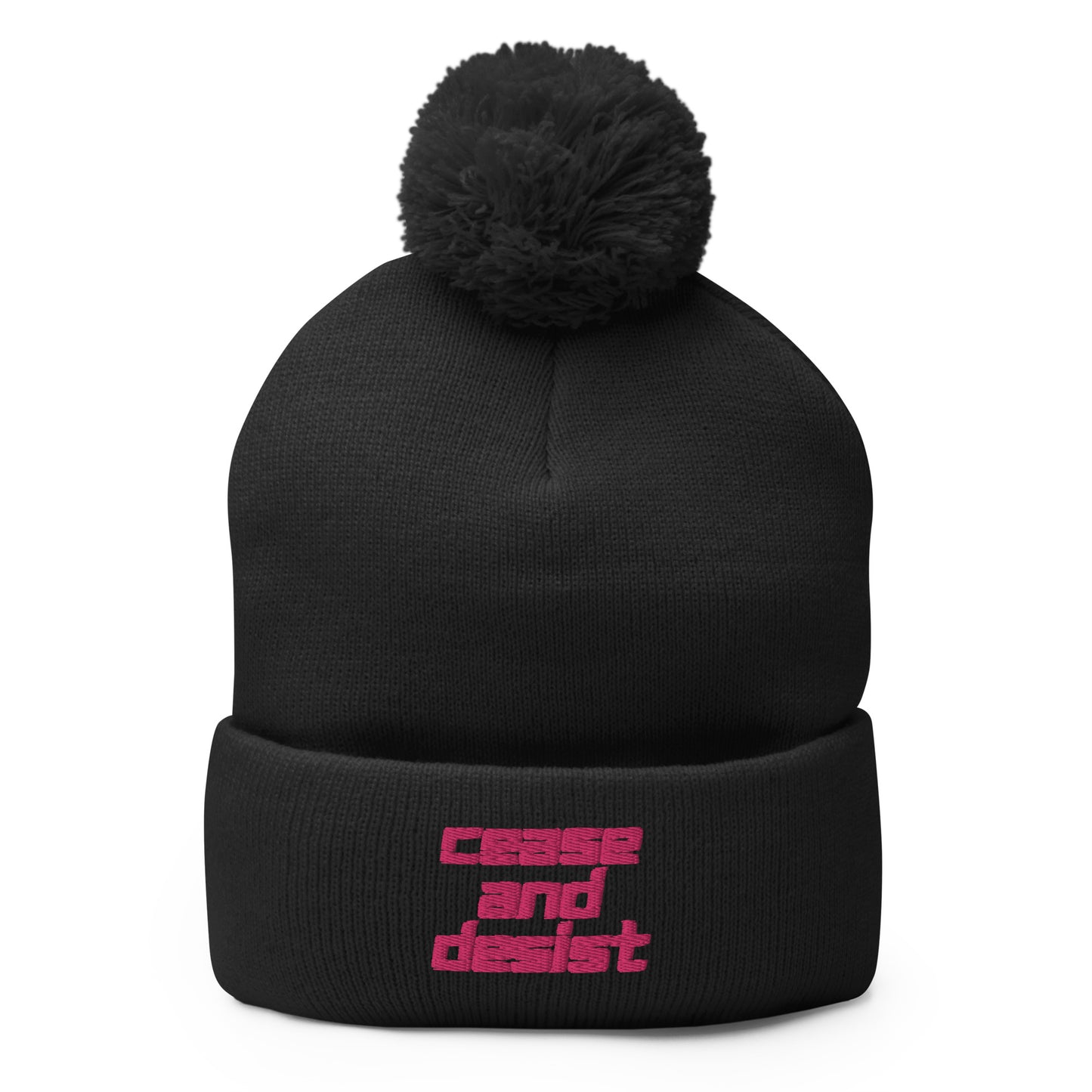 Pom Pom Beanie - "Cease and Desist",