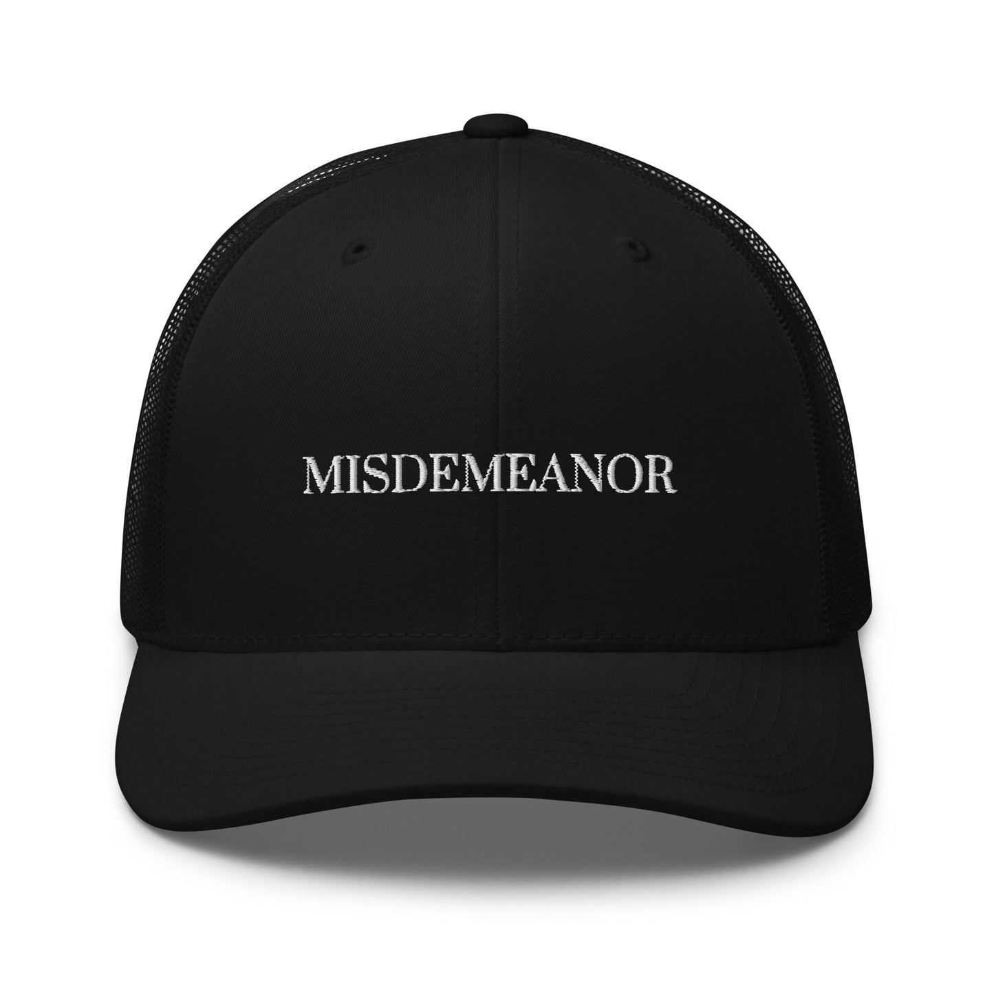 Embroidered Retro Style Trucker Cap - "Misdemeanor"