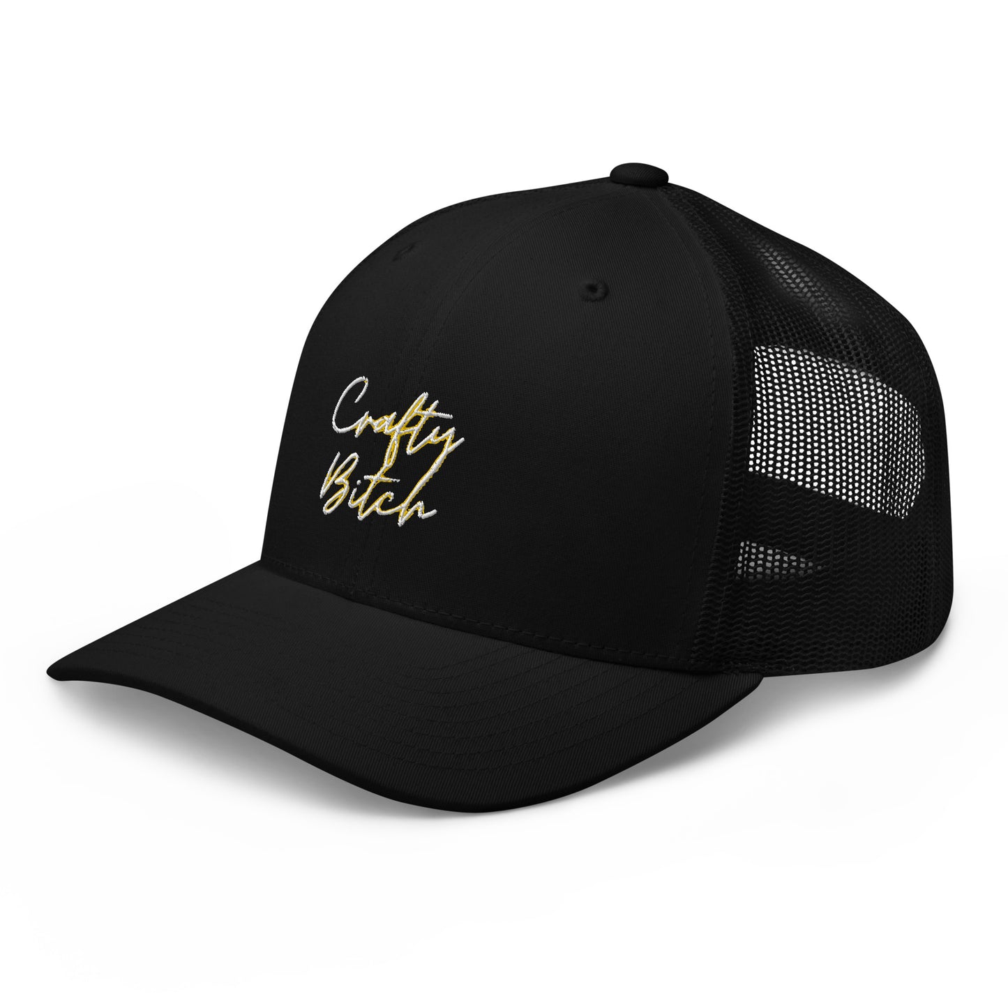 Embroidered Retro Style Trucker Cap - "Crafty Bitch"