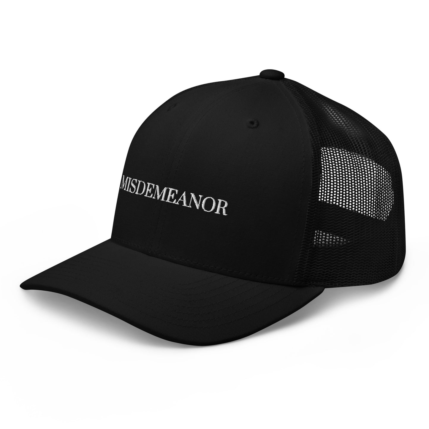 Embroidered Retro Style Trucker Cap - "Misdemeanor"