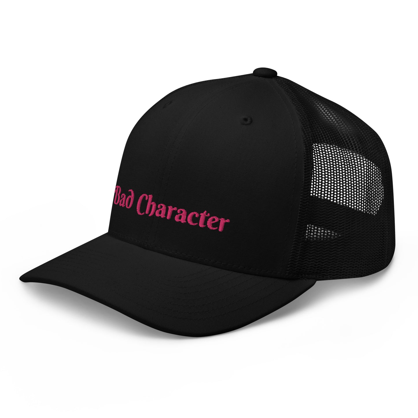 Embroidered Retro Style Trucker Cap - "Bad Character"