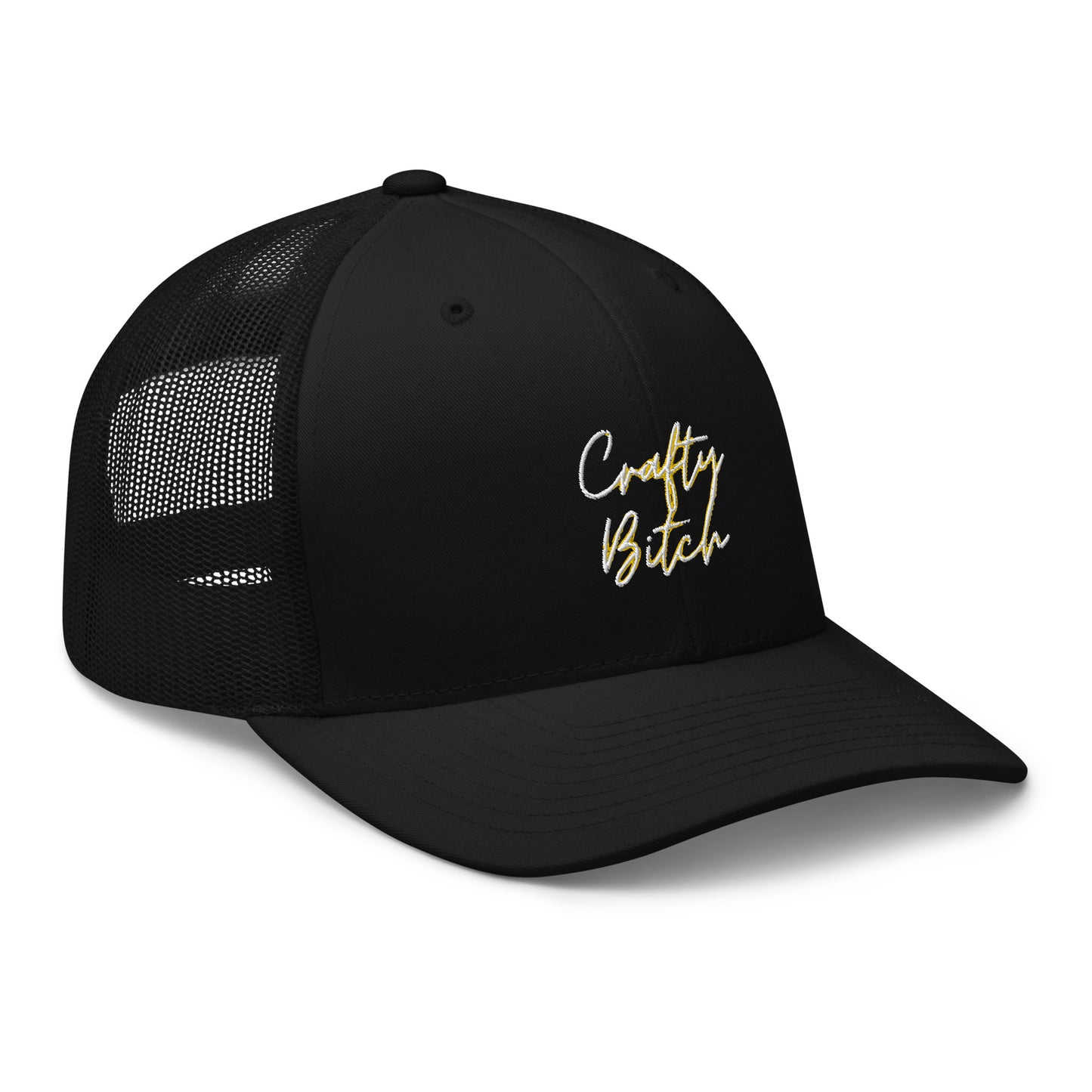 Embroidered Retro Style Trucker Cap - "Crafty Bitch"