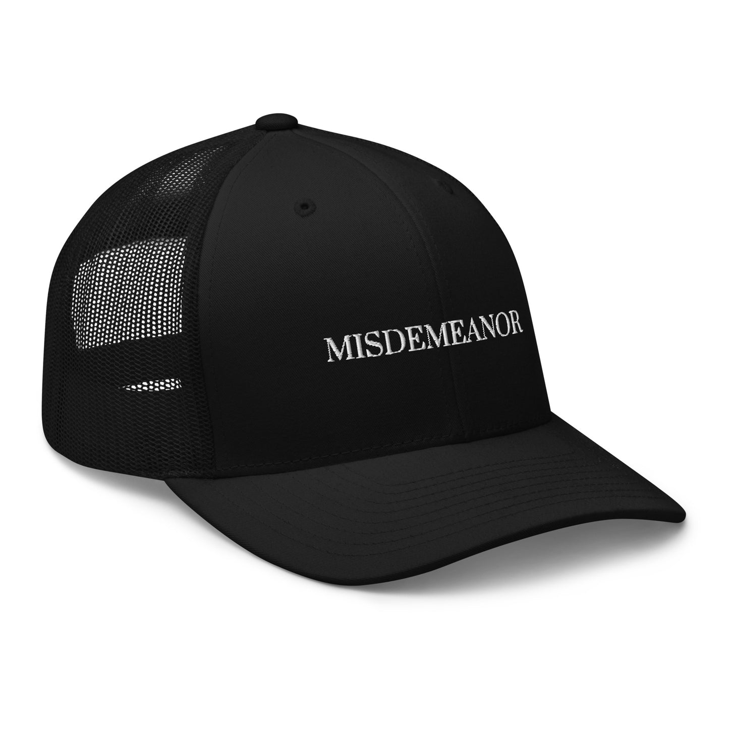 Embroidered Retro Style Trucker Cap - "Misdemeanor"