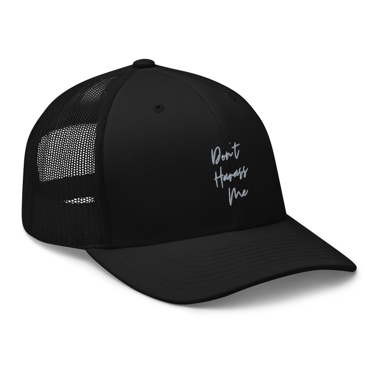 Embroidered Retro Style Trucker Cap - "Don't Harass Me"